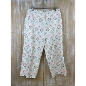 Bolle Golf Capri Pants Women’s Size 14 Cropped Athletic White Pink Green Pockets